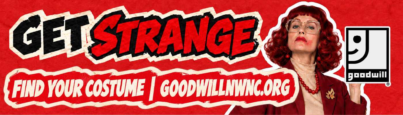 Get Strange digital billboard, 1400 by 400.