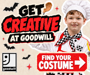 Get Creative rectangle ad, 300 by 250, child in a chef costume.
